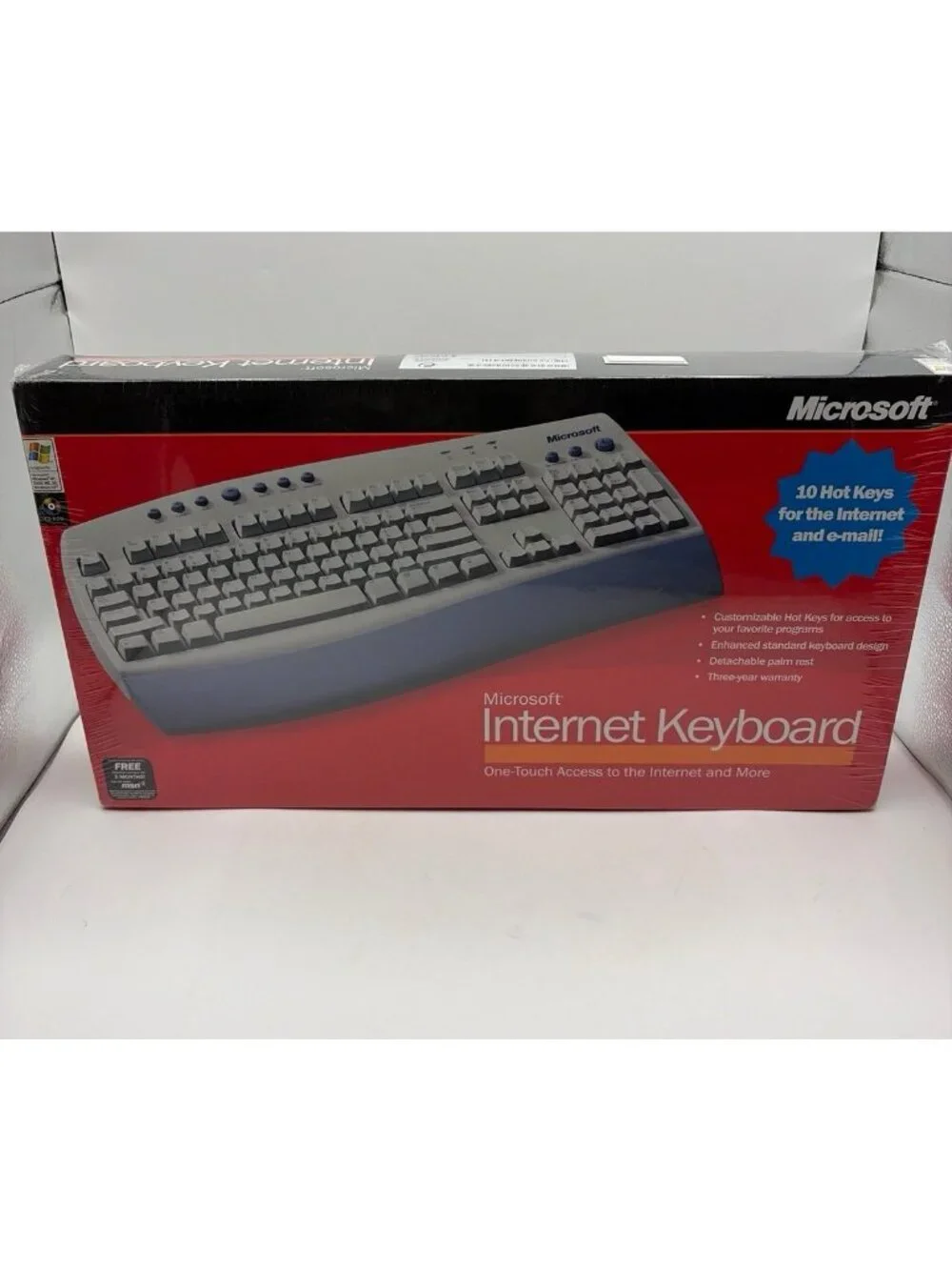 Microsoft C1900001 Wired Internet Keyboard 10 Hot Keys Brand New Sealed